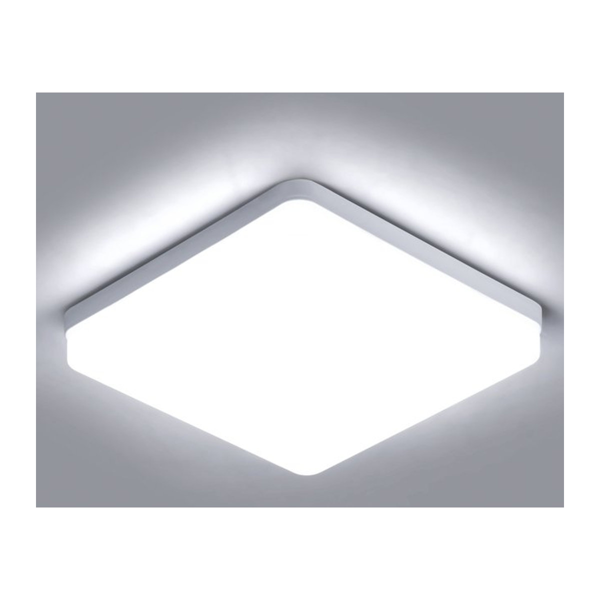 Minimalistische quadratische LED-Deckenleuchte in Weiß mit 36 W und kaltweißem Licht (6500 K) - Bild 1