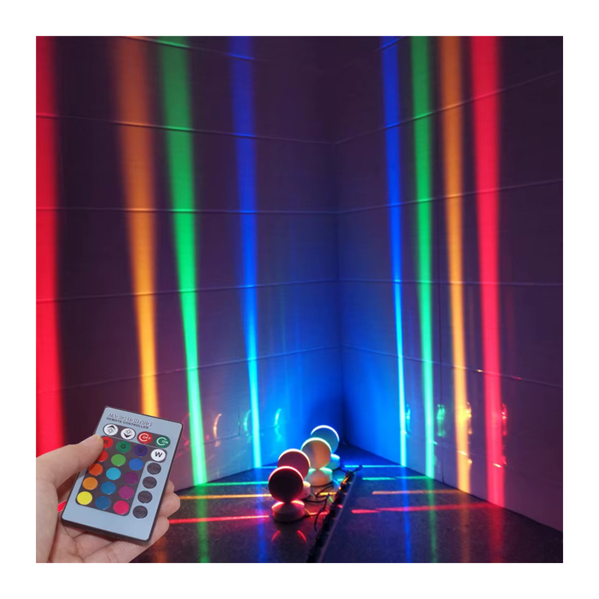 Minimalistische RGB-Wandleuchte mit Fernbedienung in Bunt für Flur und Hotelbar - Bild 3
