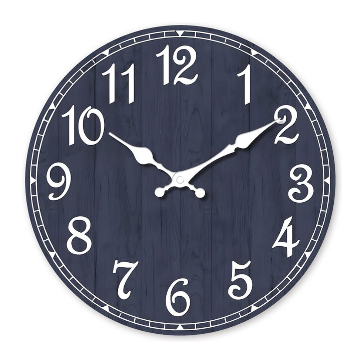 Minimalistische runde Wanduhr aus Holz mit abstraktem blau-lila Design für Wohnzimmer und Schlafzimmer - Bild 1