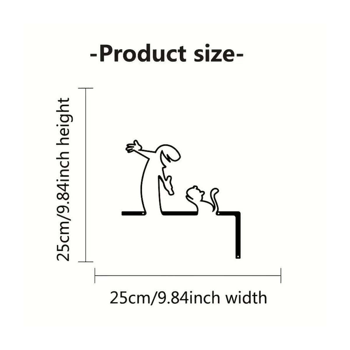 Minimalistische Wanddekoration aus Metall von DDPNKL mit schwarz-weißer Puppen-Silhouette als handgeschmiedeter Wandbehang - Bild 2