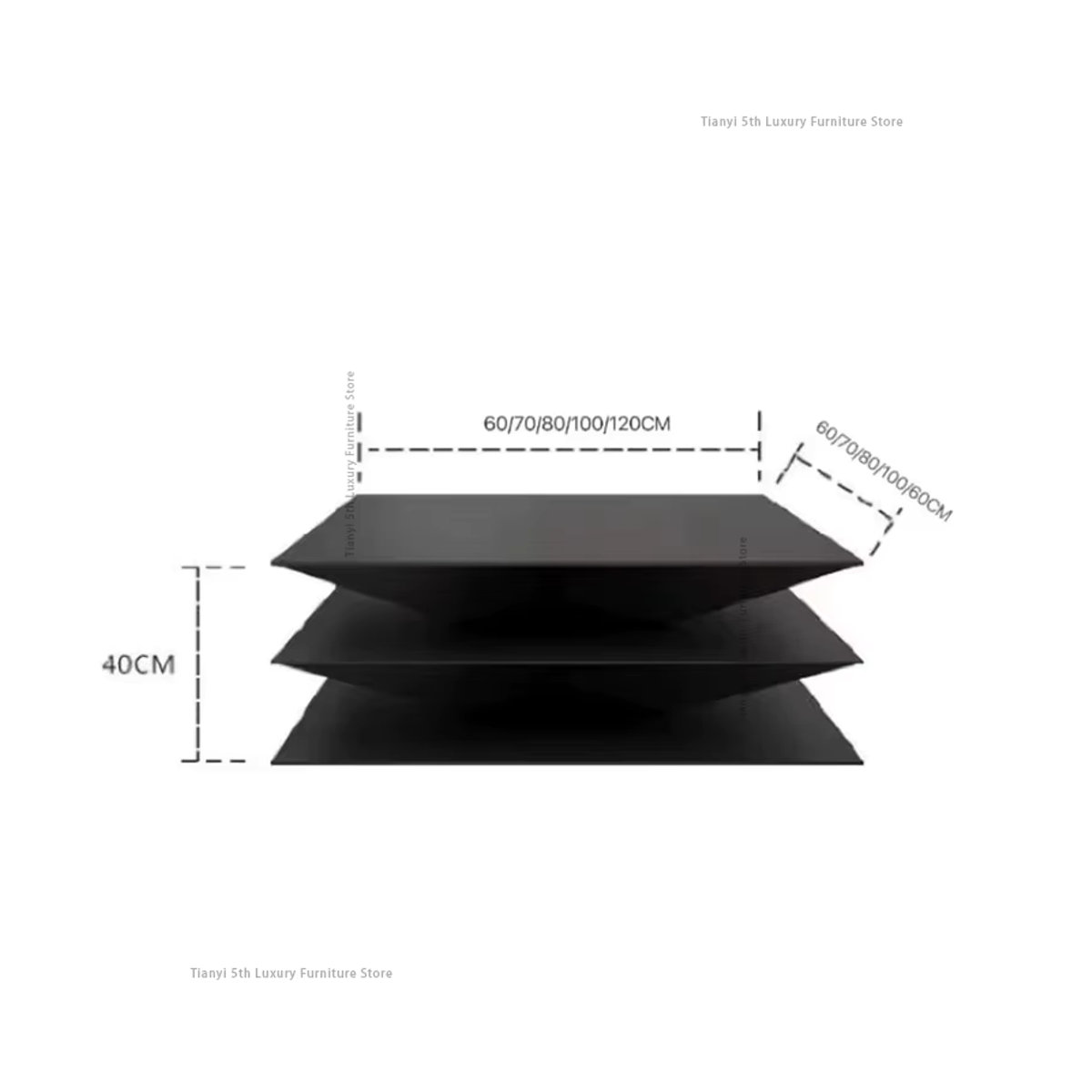 Minimalistischer Couchtisch Villa in Schwarz, rechteckig, B/T/H: 60 x 40 x 40 cm - Bild 4