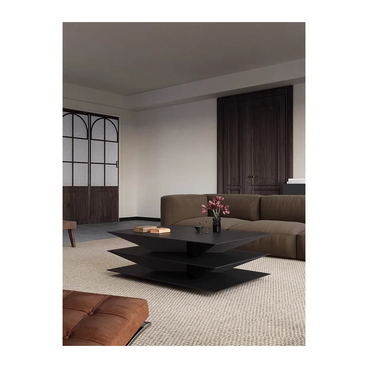 Minimalistischer Couchtisch Villa in Schwarz, rechteckig, B/T/H: 60 x 40 x 40 cm - Bild 5