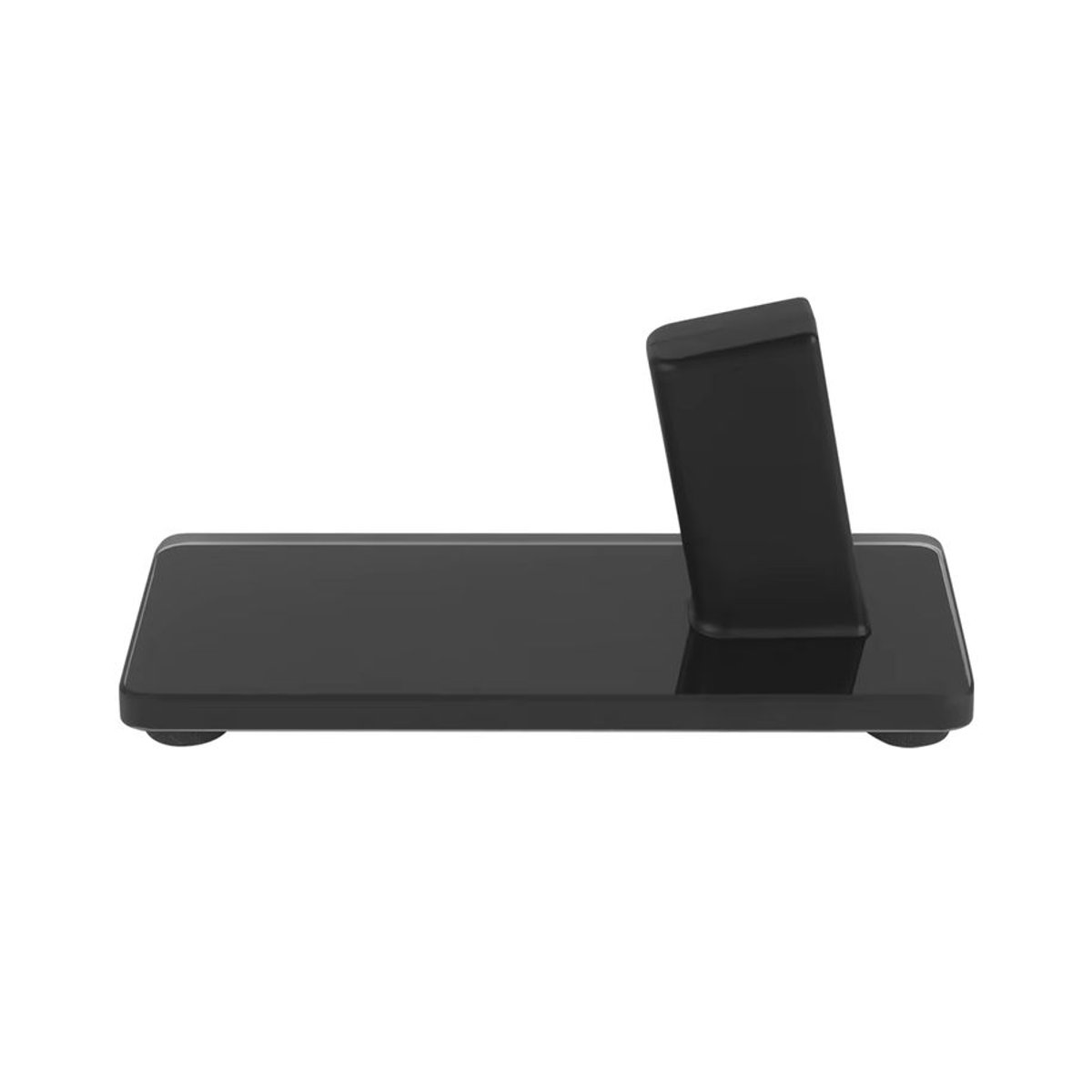 Minimalistischer Präsentationsständer aus Glas mit rutschfester Spiegelglasbasis in Schwarz - Bild 1