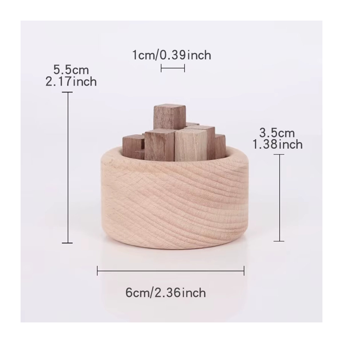 Minimalistischer Reed Diffuser aus Holz in Braun als dekoratives Wohnaccessoire und Auto-Lufterfrischer für deine Aromatherapie - Bild 5
