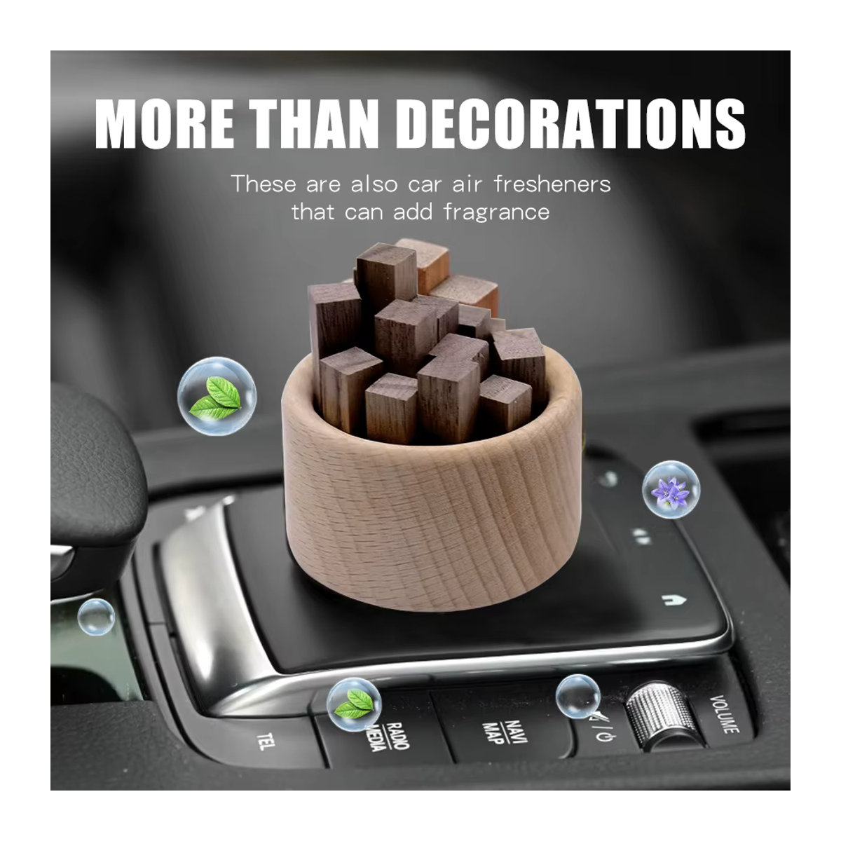 Minimalistischer Reed Diffuser aus Holz in Braun als dekoratives Wohnaccessoire und Auto-Lufterfrischer für deine Aromatherapie - Bild 6