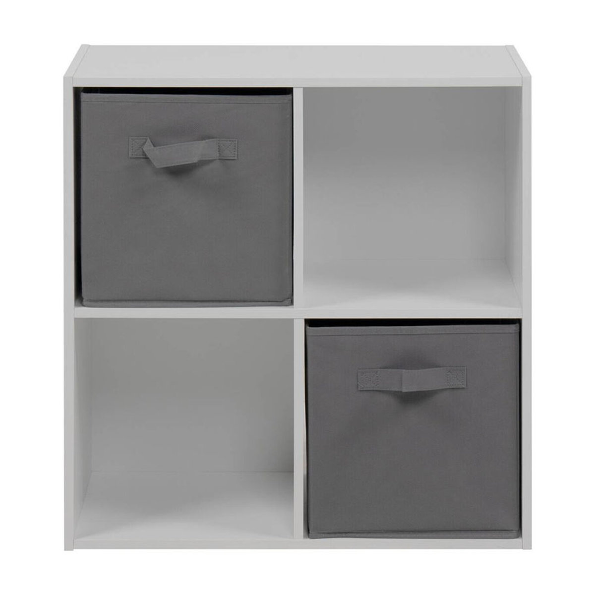 Minimalistischer Regalwürfel Arvika in Weiß und Grau, freistehend, B/H/T: 60 x 60 x 28 cm - Bild 1