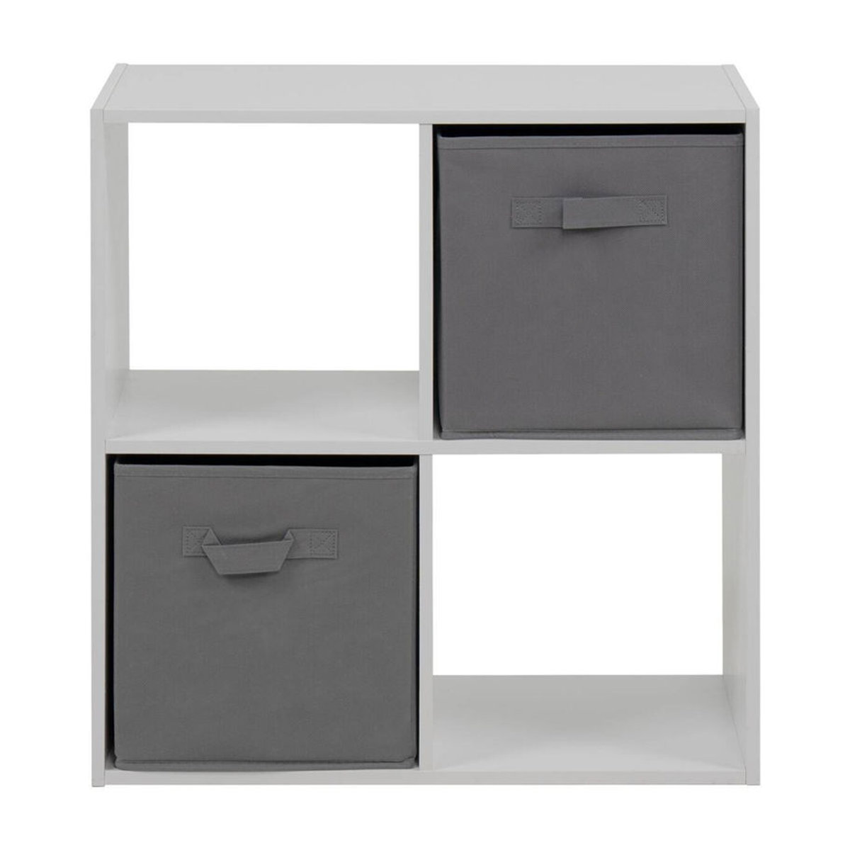 Minimalistischer Regalwürfel Arvika in Weiß und Grau, freistehend, B/H/T: 60 x 60 x 28 cm - Bild 2