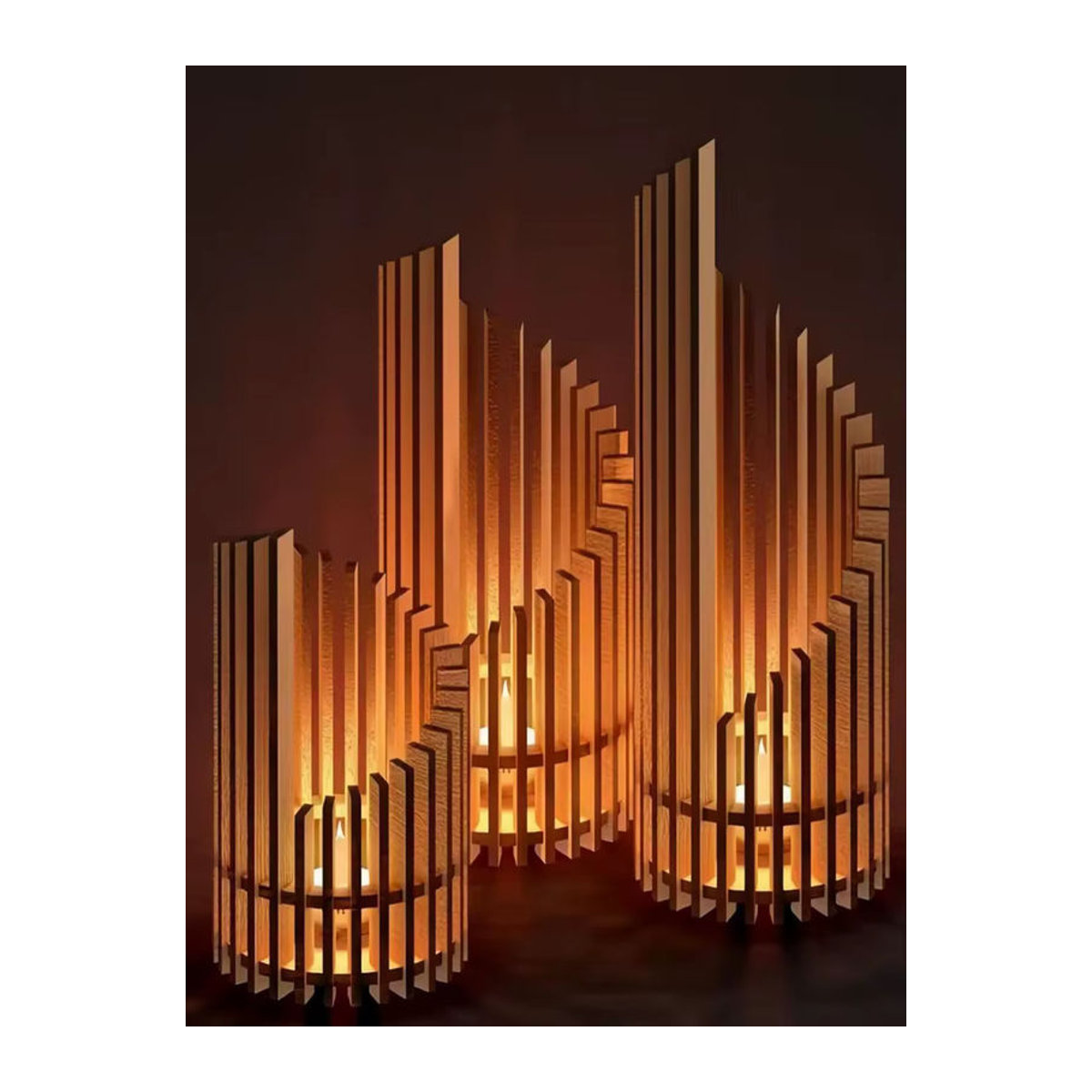 Minimalistischer Teelicht-Kerzenhalter aus Holz in Braun als dekorativer Becher - Bild 7