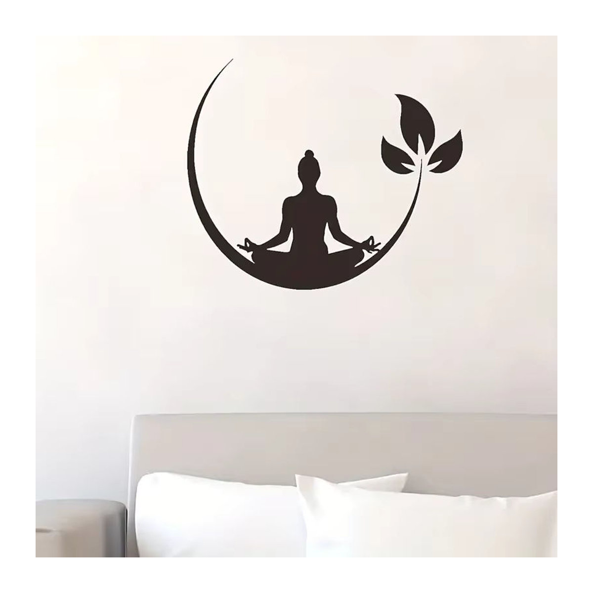 Minimalistischer Wandaufkleber mit Yoga-Muster in Schwarz für Schlafzimmer und Wohnzimmer - Bild 3