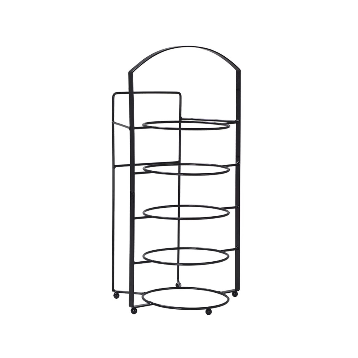 Minimalistisches 5-stufiges Küchenregal aus Metall in Weiß als platzsparender Aufbewahrungsregal ohne Bohren - Bild 4