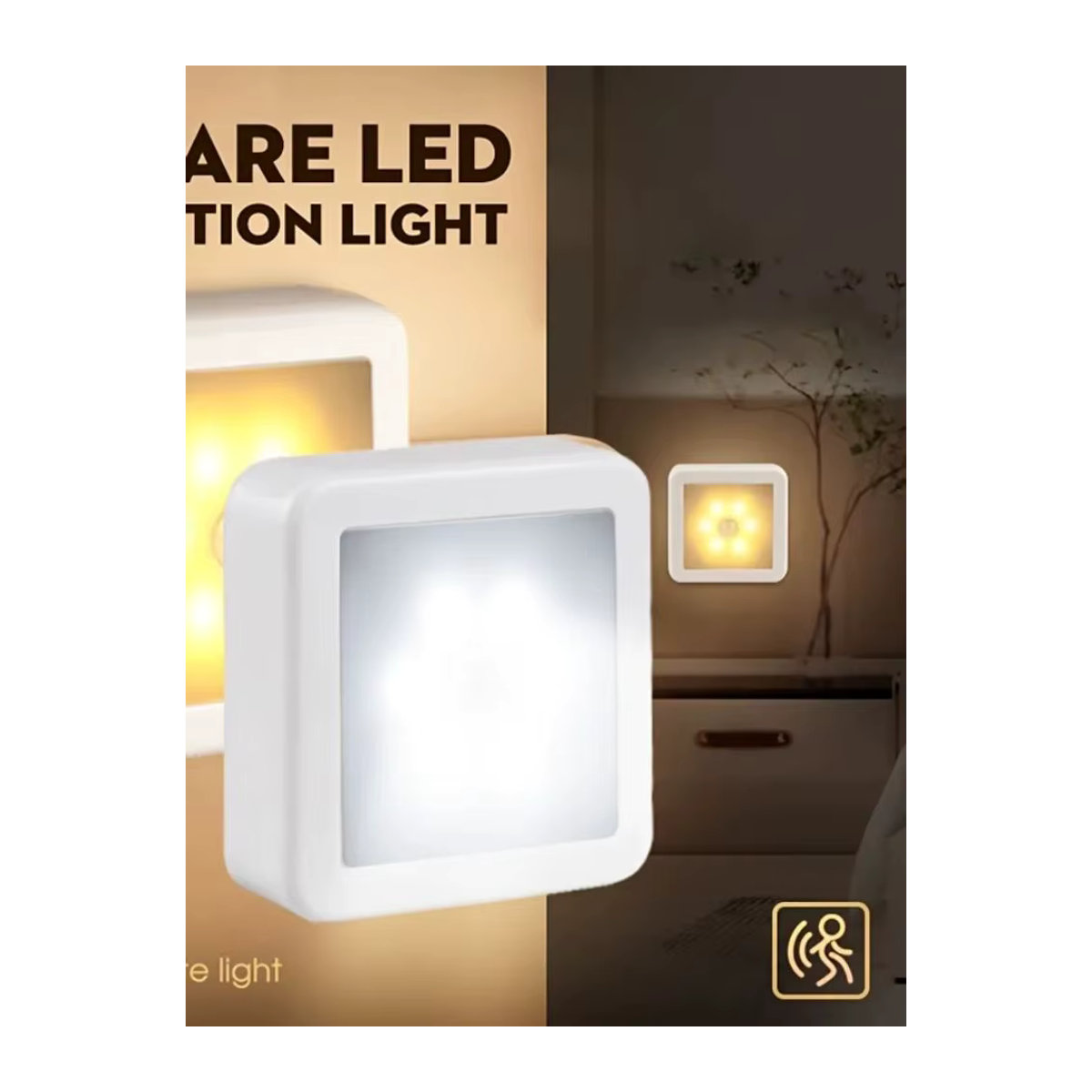 Minimalistisches 6-LED Nachtlicht mit Bewegungsmelder in Weiß aus Kunststoff für Büro und Treppen - Bild 6