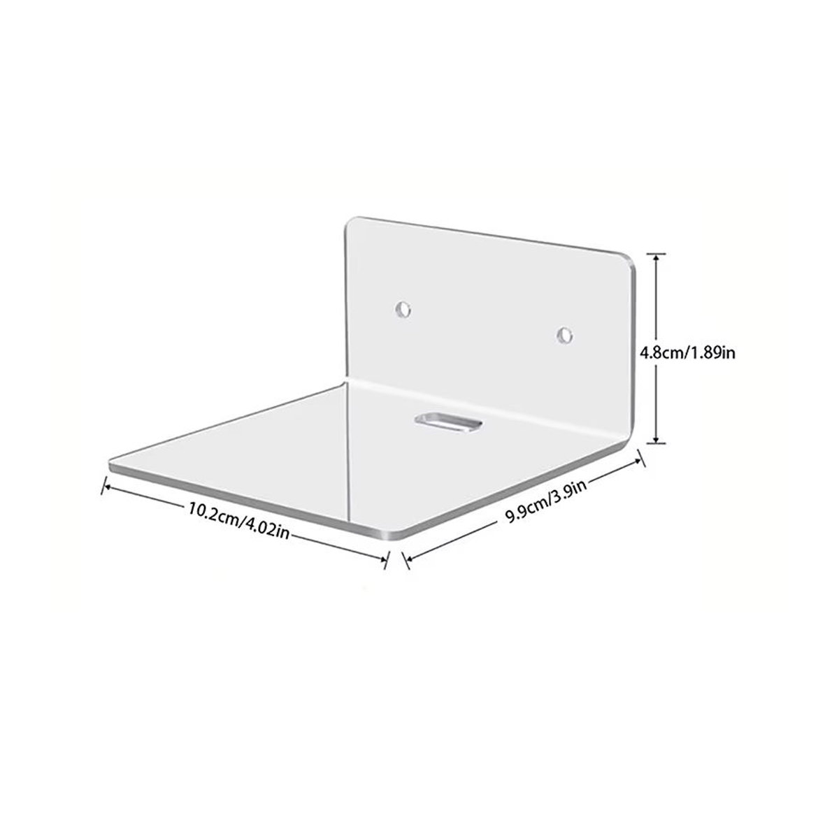 Minimalistisches Acryl Wandregal in Transparent, Rechteckiges Schweberegal zur Wandmontage für Dekoration und Smart Speaker - Bild 5