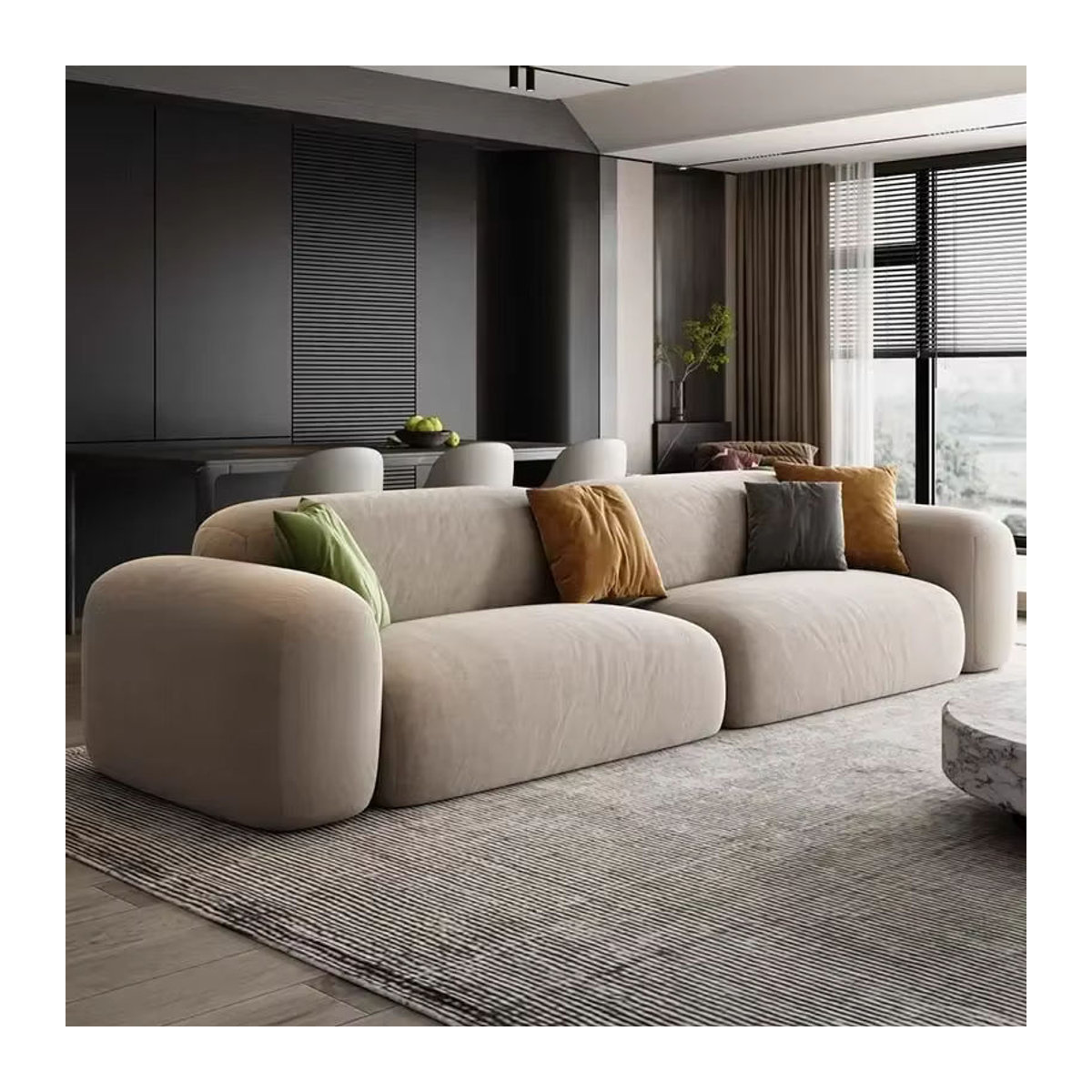 Minimalistisches Ecksofa von DUTRIEUX in Beige für dein modernes Wohnzimmer - Bild 2