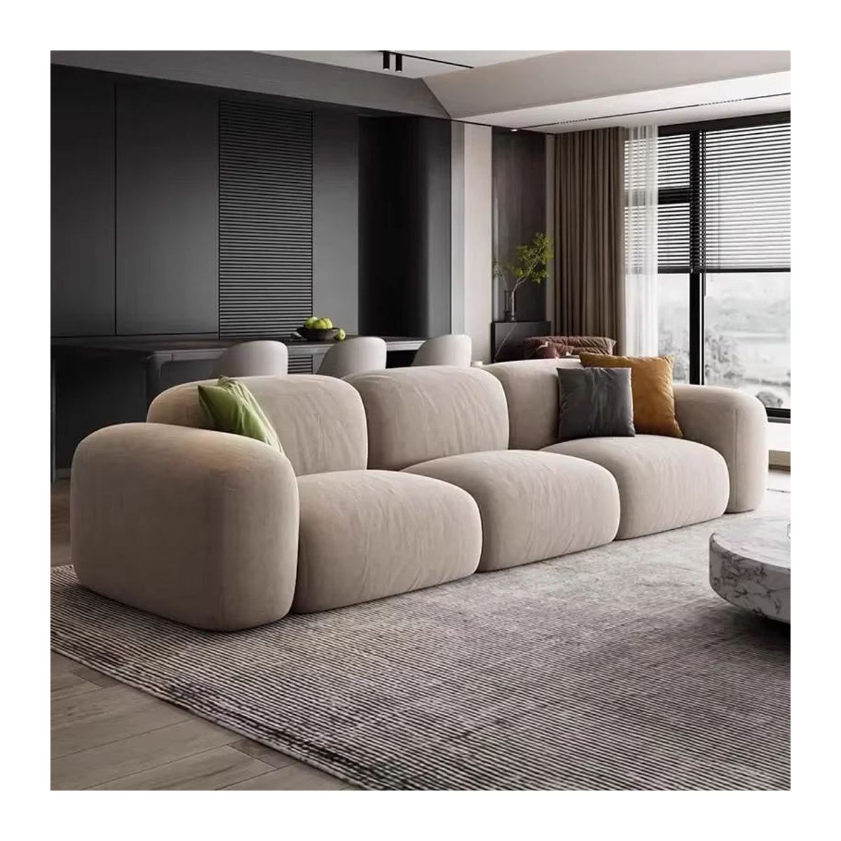 Minimalistisches Ecksofa von DUTRIEUX in Beige für dein modernes Wohnzimmer - Bild 3