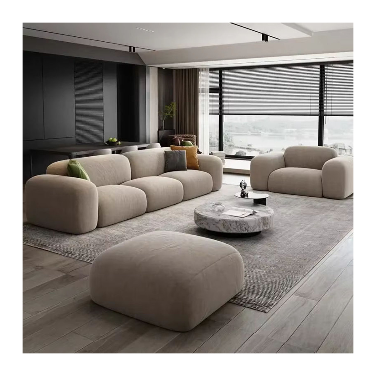 Minimalistisches Ecksofa von DUTRIEUX in Beige für dein modernes Wohnzimmer - Bild 4
