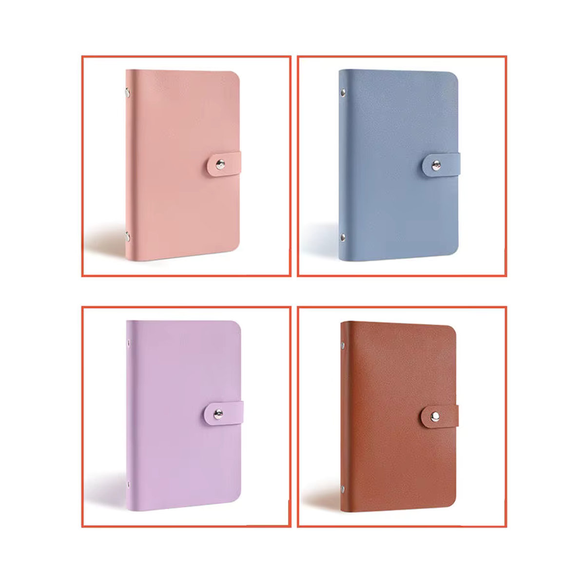 Minimalistisches Geldspar-Album aus Kunstleder für Banknoten und Fotokarten in Rosa und Lila - Bild 3