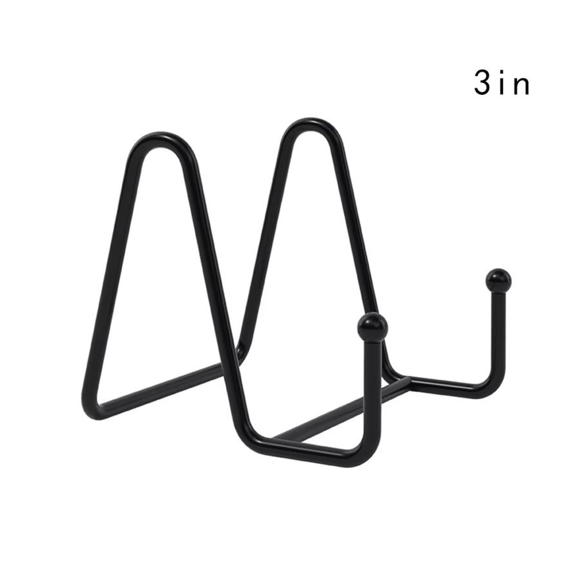 Minimalistisches Metall-Display in Schwarz zur Dekoration von Magazinen, Geschirr oder Bilderrahmen, B/H: 15,24 x 15,24 cm - Bild 3