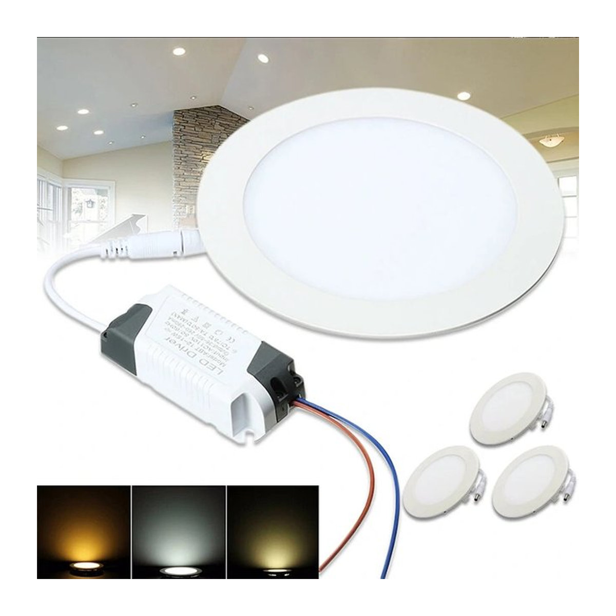 Minimalistisches rundes LED-Panel-Downlight mit dimmbarer Ultradünn-Technik und integrierter SMD2835 Leuchte für AC85–265 V - Bild 1