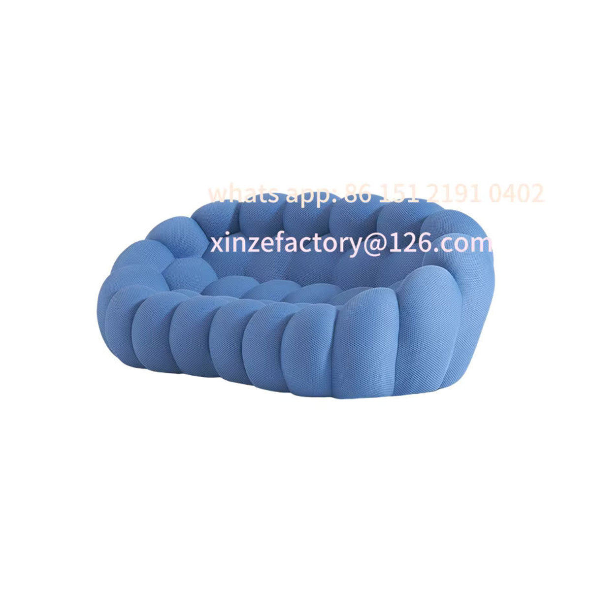 Minimalistisches Stoffsofa in Blau mit kreativem Design für dein Wohnzimmer - Bild 5
