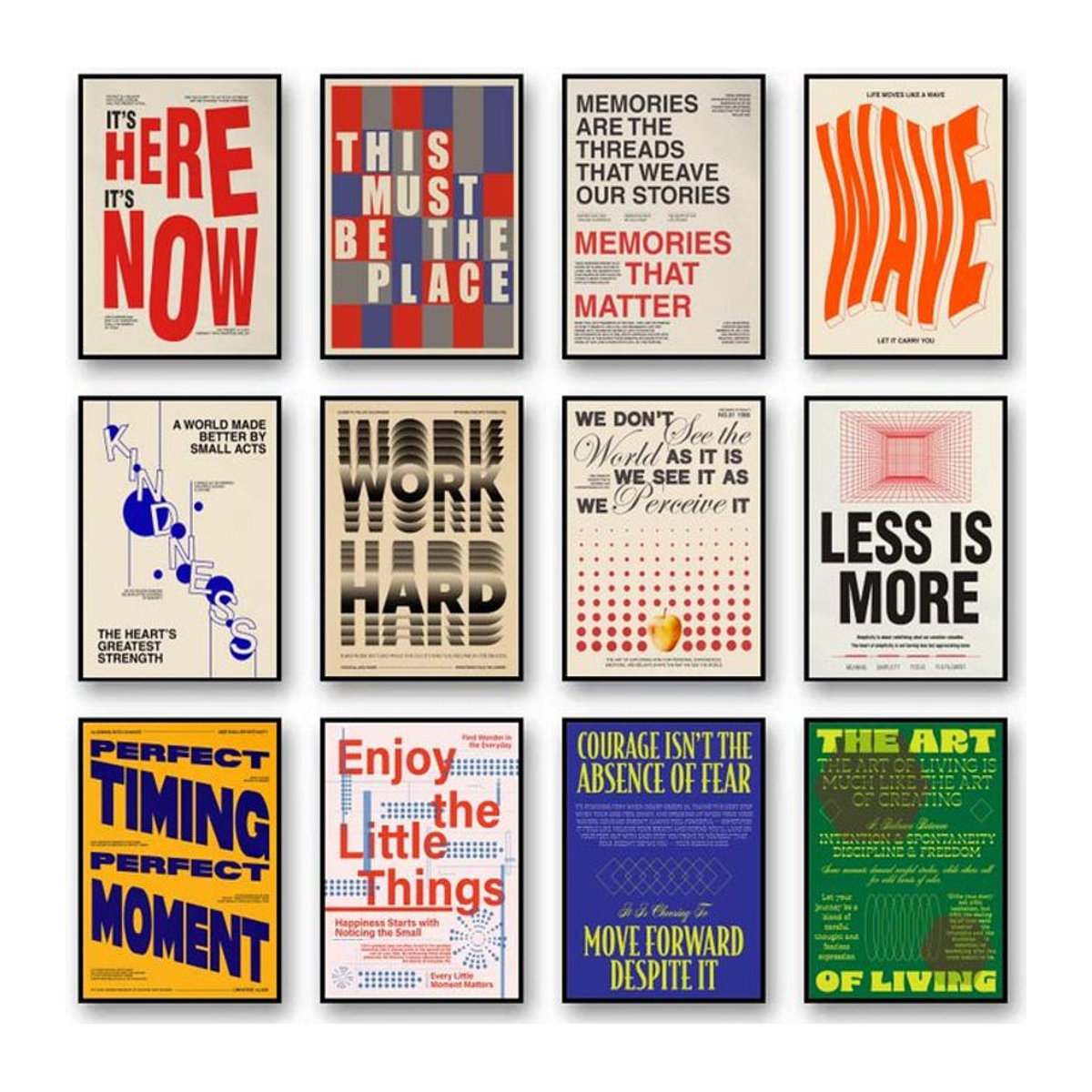 Minimalistisches Typografie-Kunstposter von Potdemiel als abstraktes Leinwandgemälde in Mehrfarbig, Hochformat und Rechteckig zur Wandmontage - Bild 1