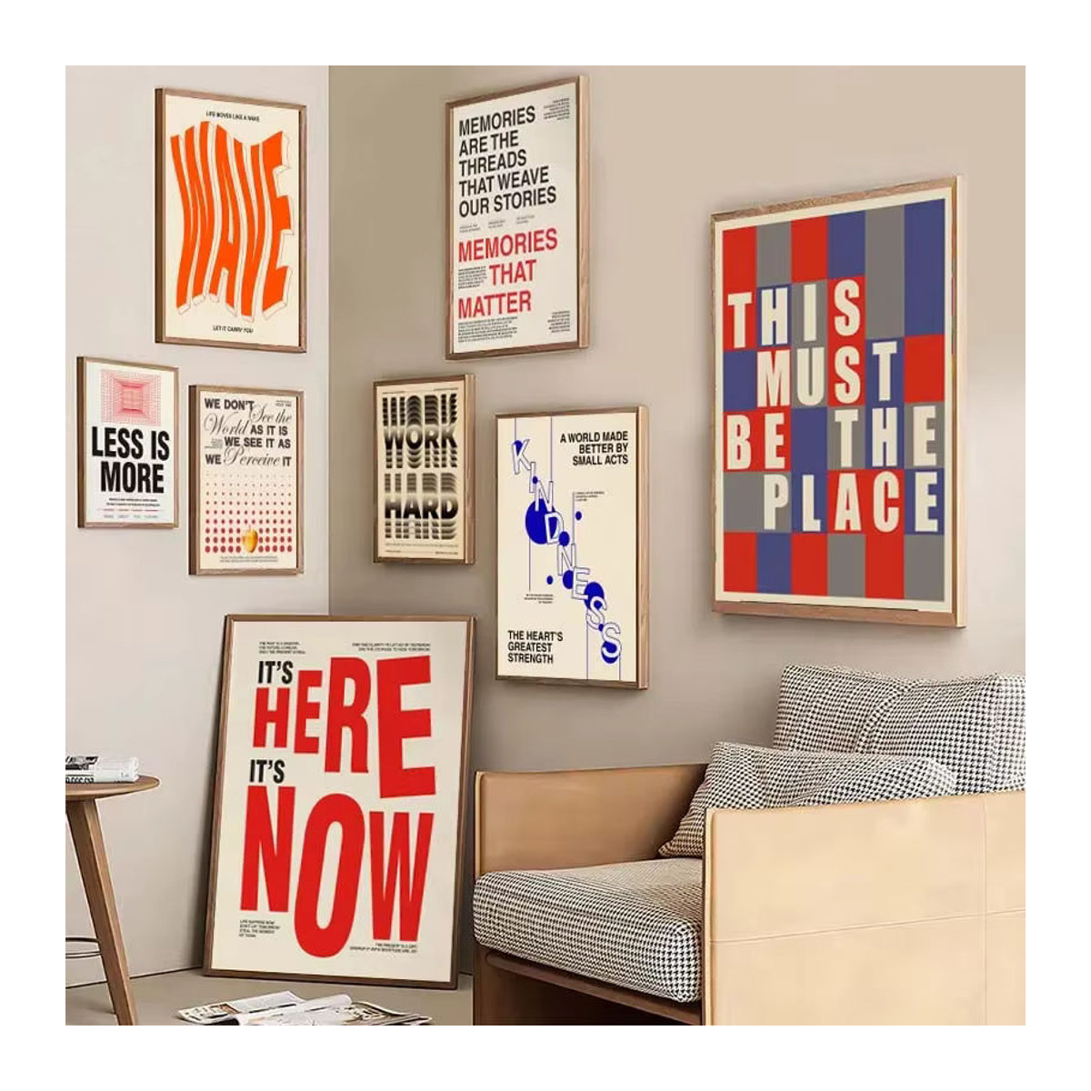Minimalistisches Typografie-Kunstposter von Potdemiel als abstraktes Leinwandgemälde in Mehrfarbig, Hochformat und Rechteckig zur Wandmontage - Bild 2