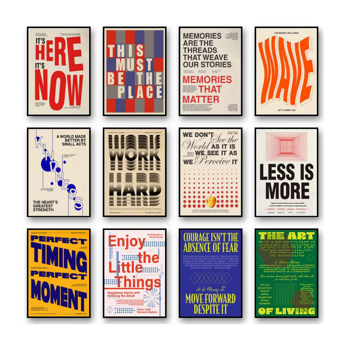 Minimalistisches Typografie-Kunstposter von Potdemiel als abstraktes Leinwandgemälde in Mehrfarbig, Hochformat und Rechteckig zur Wandmontage - Bild 4