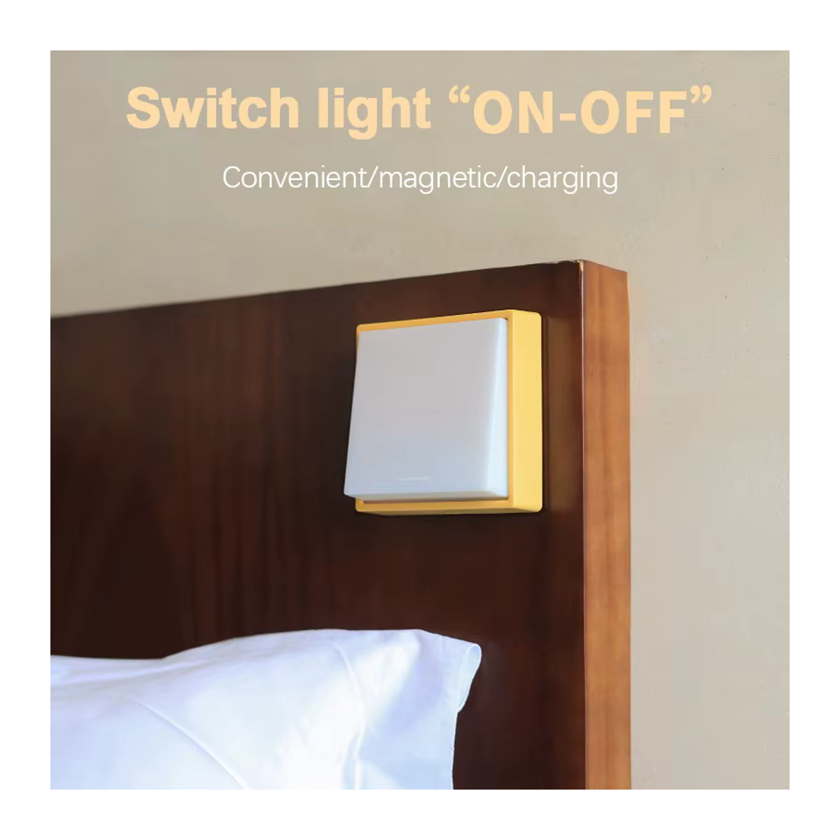 Minimalistisches weißes LED-Nachtlicht mit USB-Ladefunktion und Magnetbefestigung für dein Schlafzimmer oder den Nachttisch - Bild 4