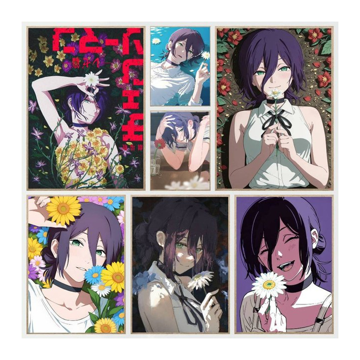MINISO Anime Chainsaw Man Poster Aufkleber Reze Arc Wandkunst Wasserdicht, mehrfarbig - Bild 1