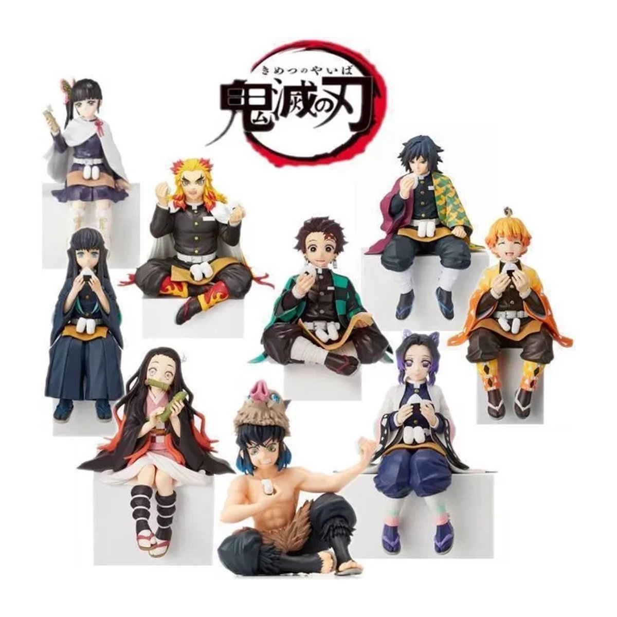 MINISO Anime Demon Slayer Figur Tanjiro Nezuko Kyoujurou Tengen Tokitou Muichirou mehrfarbig aus Kunststoff - Bild 1