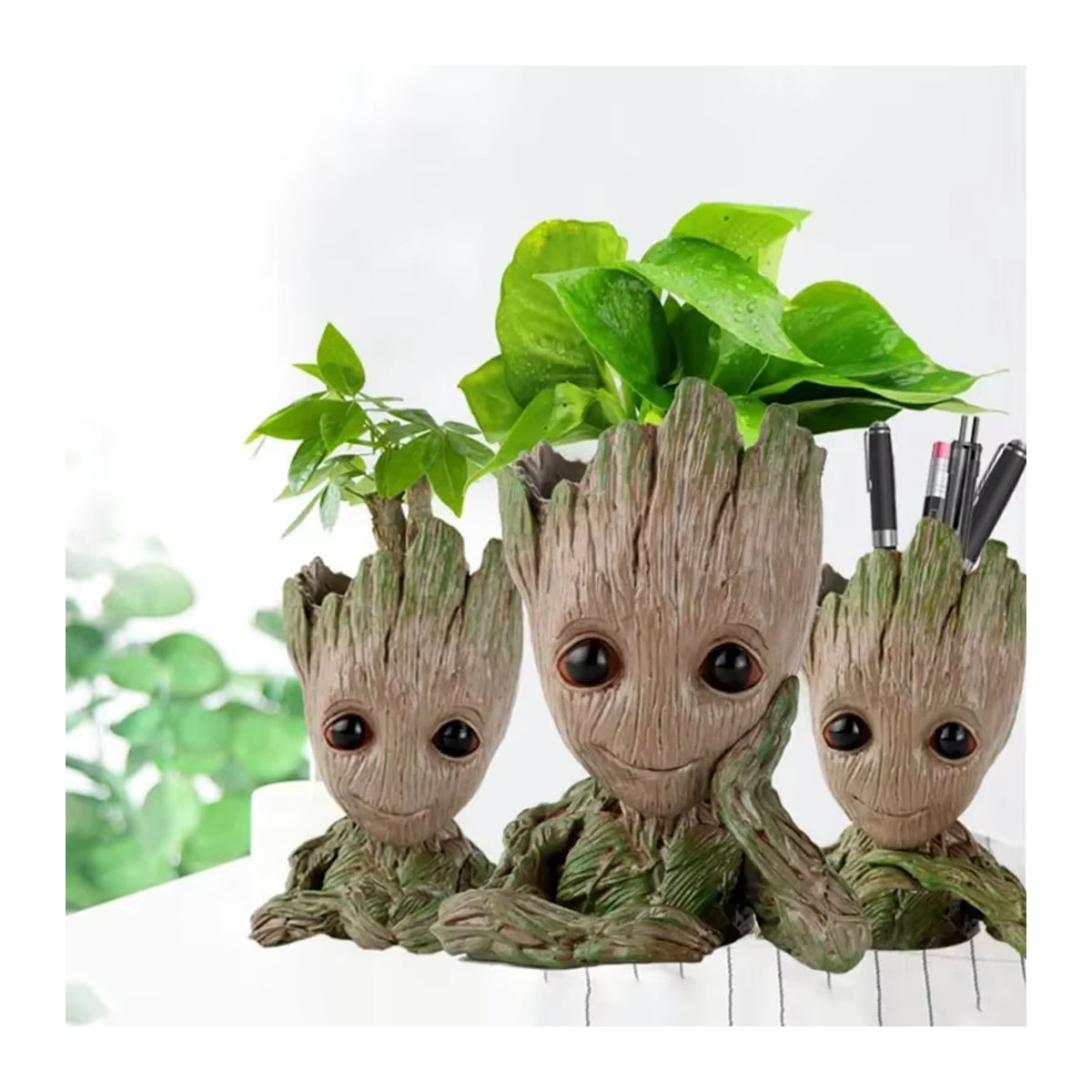 MINISO Blumentopf mit Miniatur-Figuren als Dekoration für Haus und Garten in Braun - Bild 2