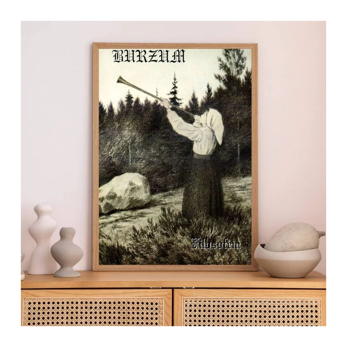 MINISO Burzum Filosofem Wanddekoration aus Papier, schwarzer Aufkleber in rechteckiger Form - Bild 5