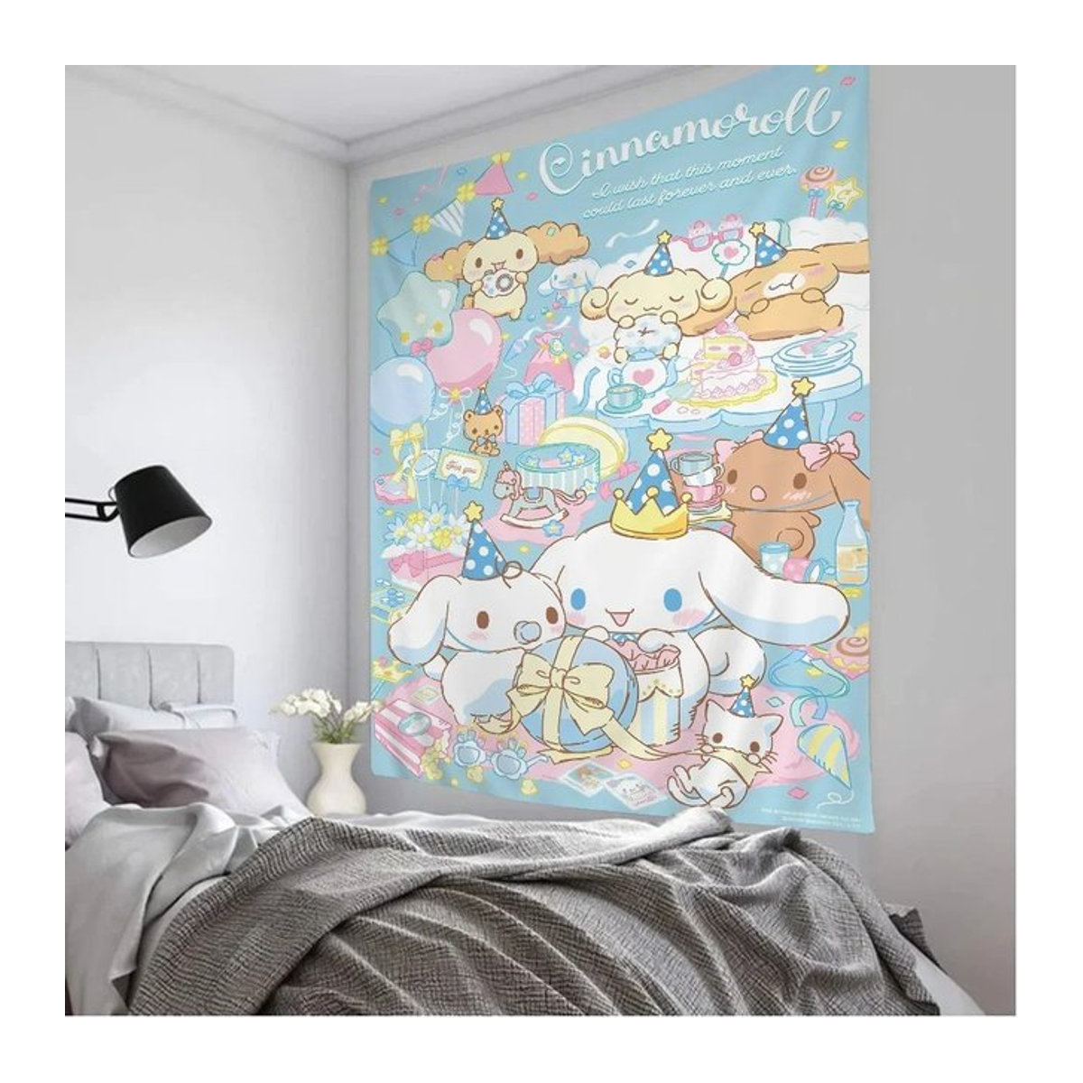 MINISO Cinnamoroll Wandteppich im Bohemian-Stil, mehrfarbig, B/H: 60 x 60 cm - Bild 1
