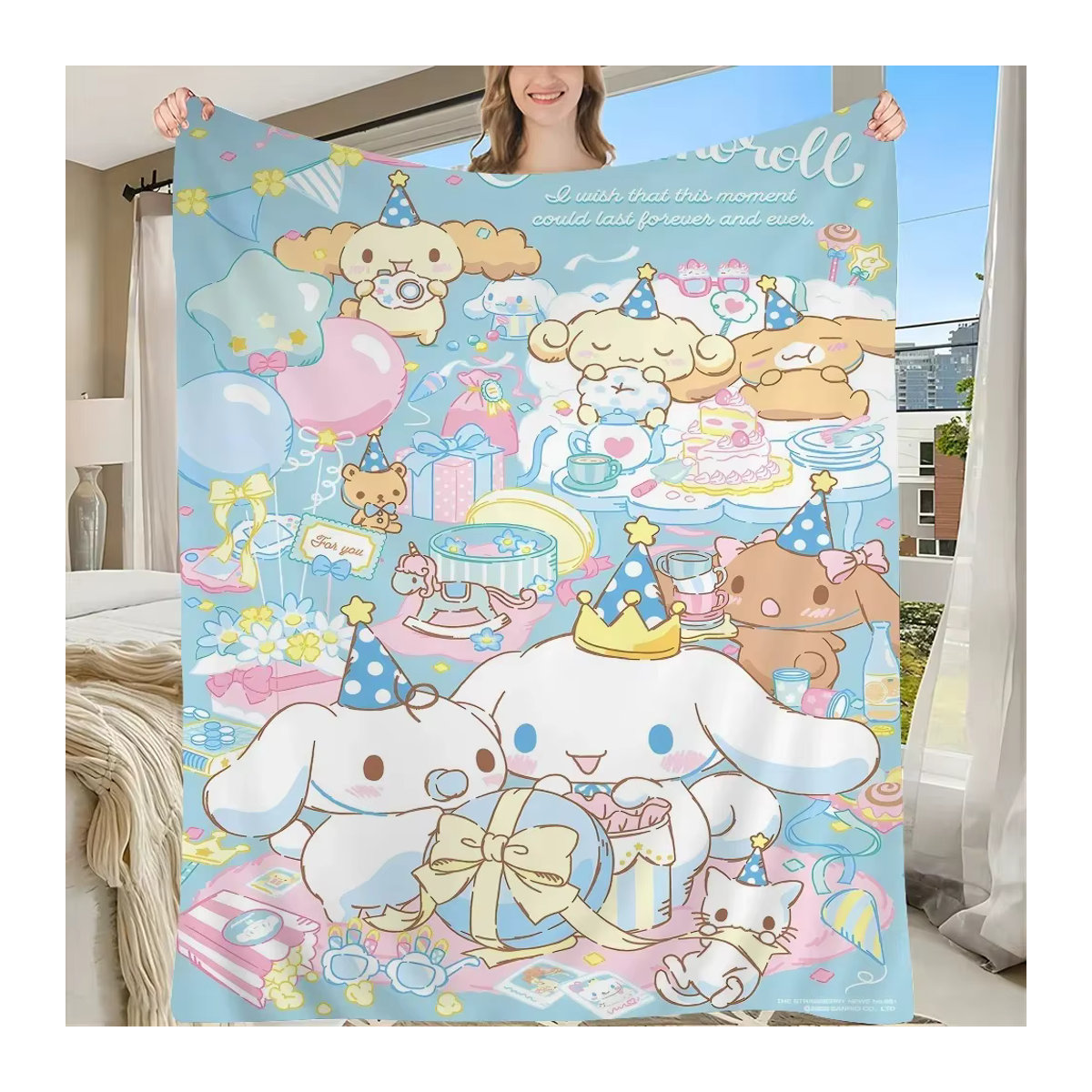MINISO Cinnamoroll Wandteppich im Bohemian-Stil, mehrfarbig, B/H: 60 x 60 cm - Bild 2