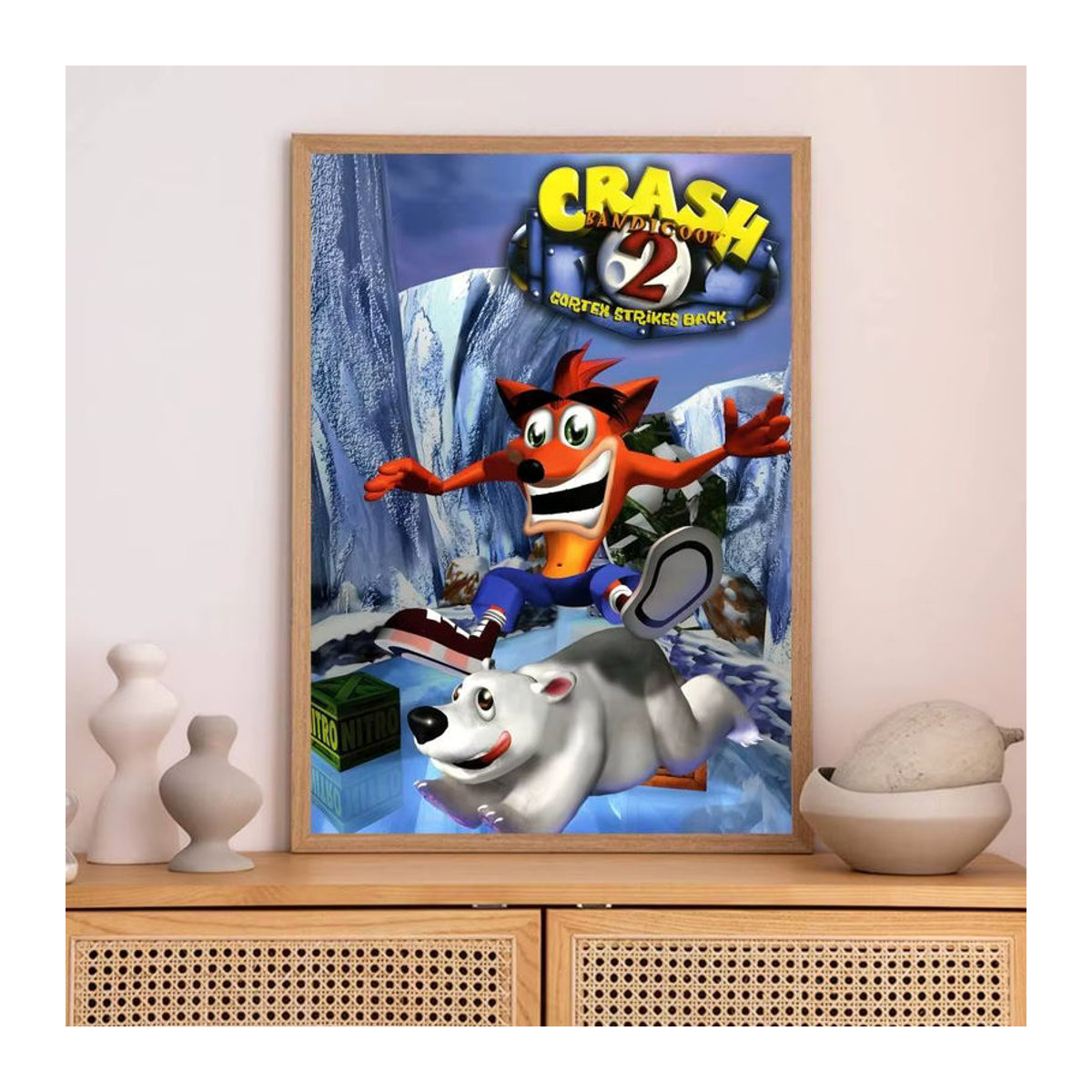 MINISO Crash Bandicoot Wandsticker aus wasserfestem Papier, mehrfarbig, rechteckig - Bild 4
