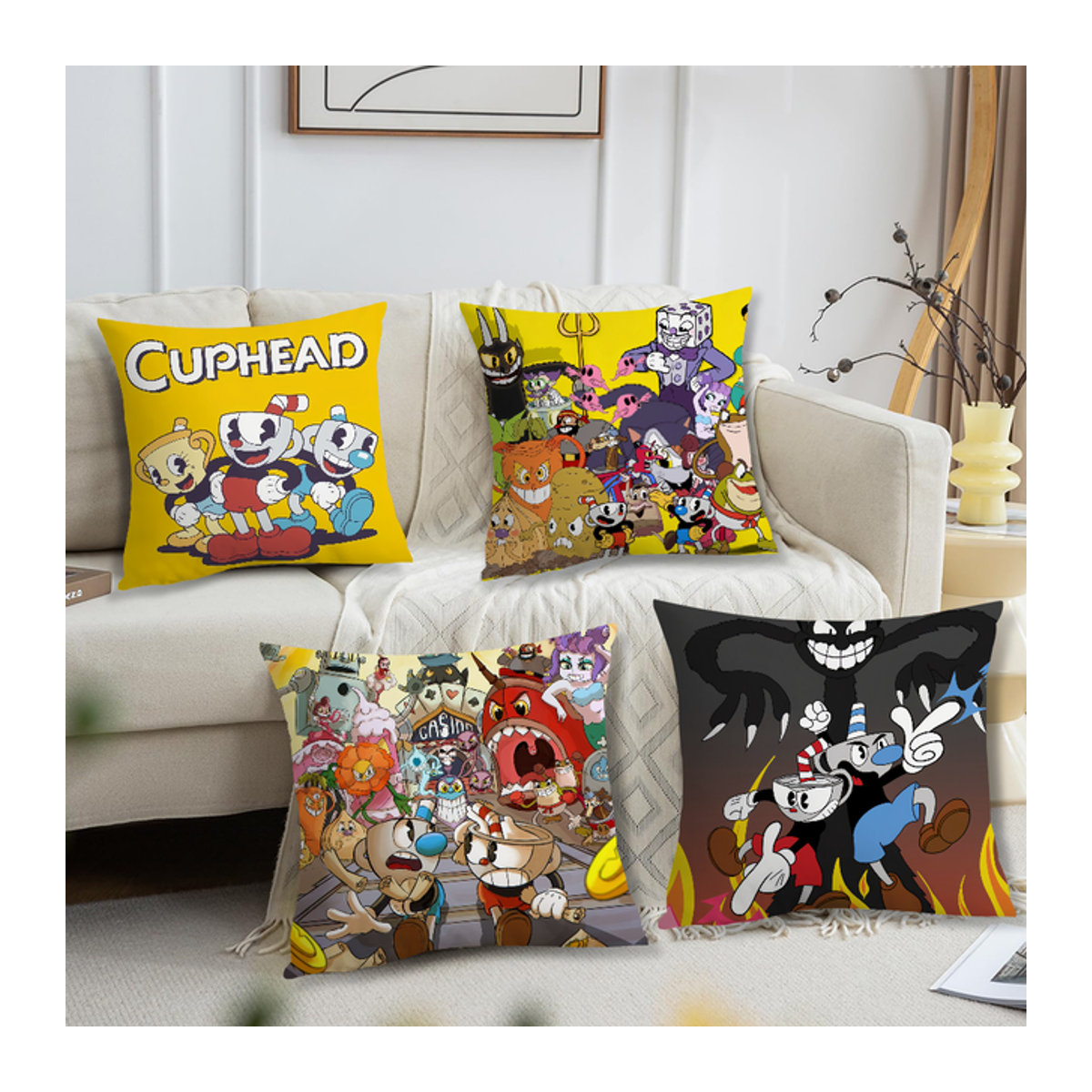 MINISO Cuphead Kissenbezug mehrfarbig - Bild 1
