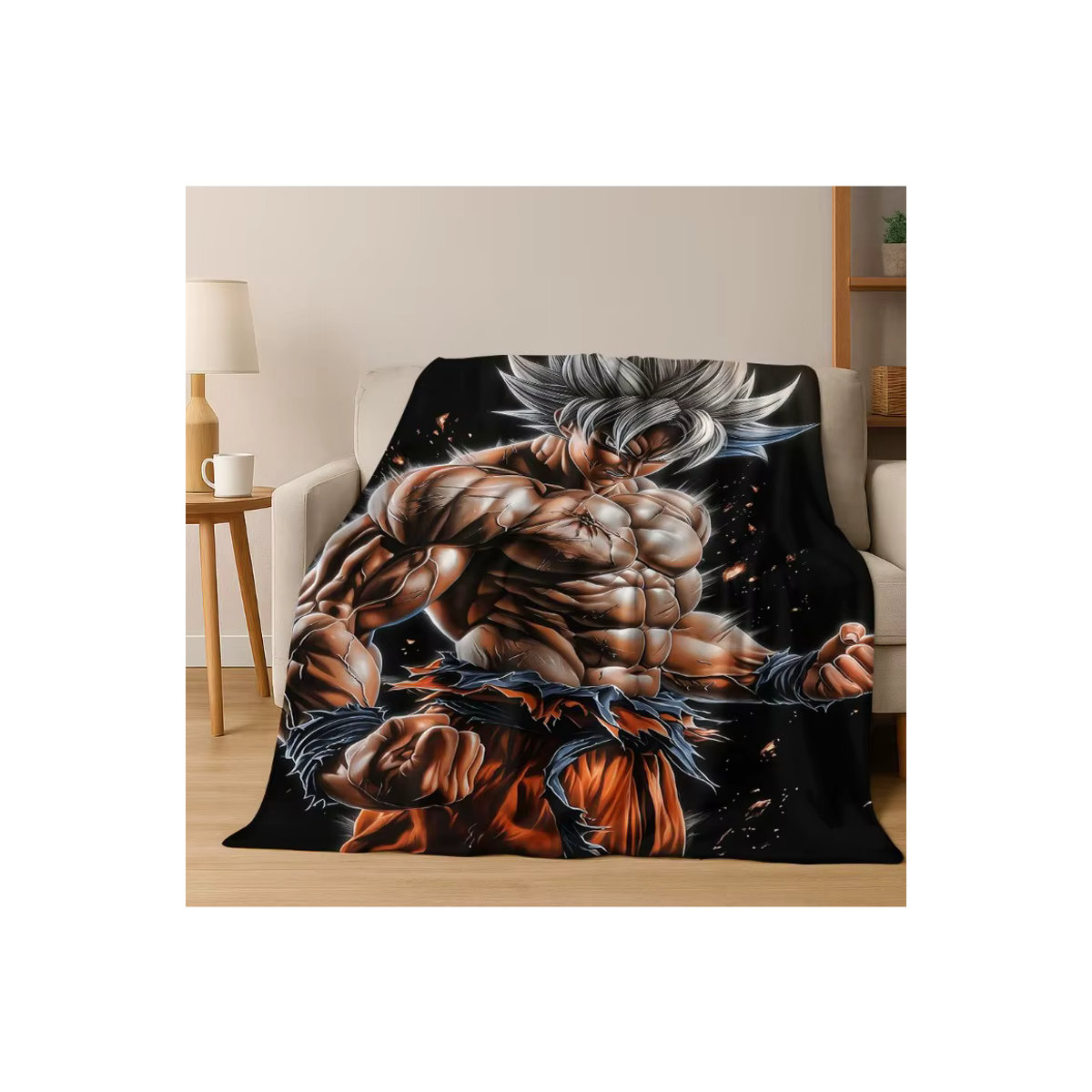 MINISO Flanelldecke mit 3D Japan Anime D-Dragon B-Ball Motiv in Schwarz, weiche und warme Überwurfdecke für Schlafzimmer, Wohnzimmer oder Reisen - Bild 2