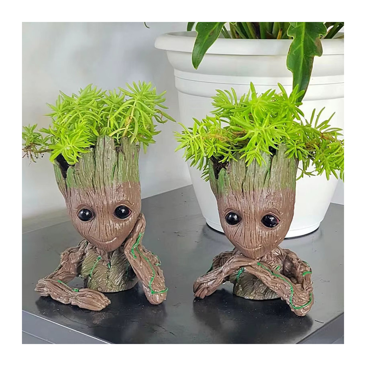 MINISO Gartenornament Groot Baum Mann Figur aus Kunstharz in Braun als Pflanztopf und Dekoration - Bild 2