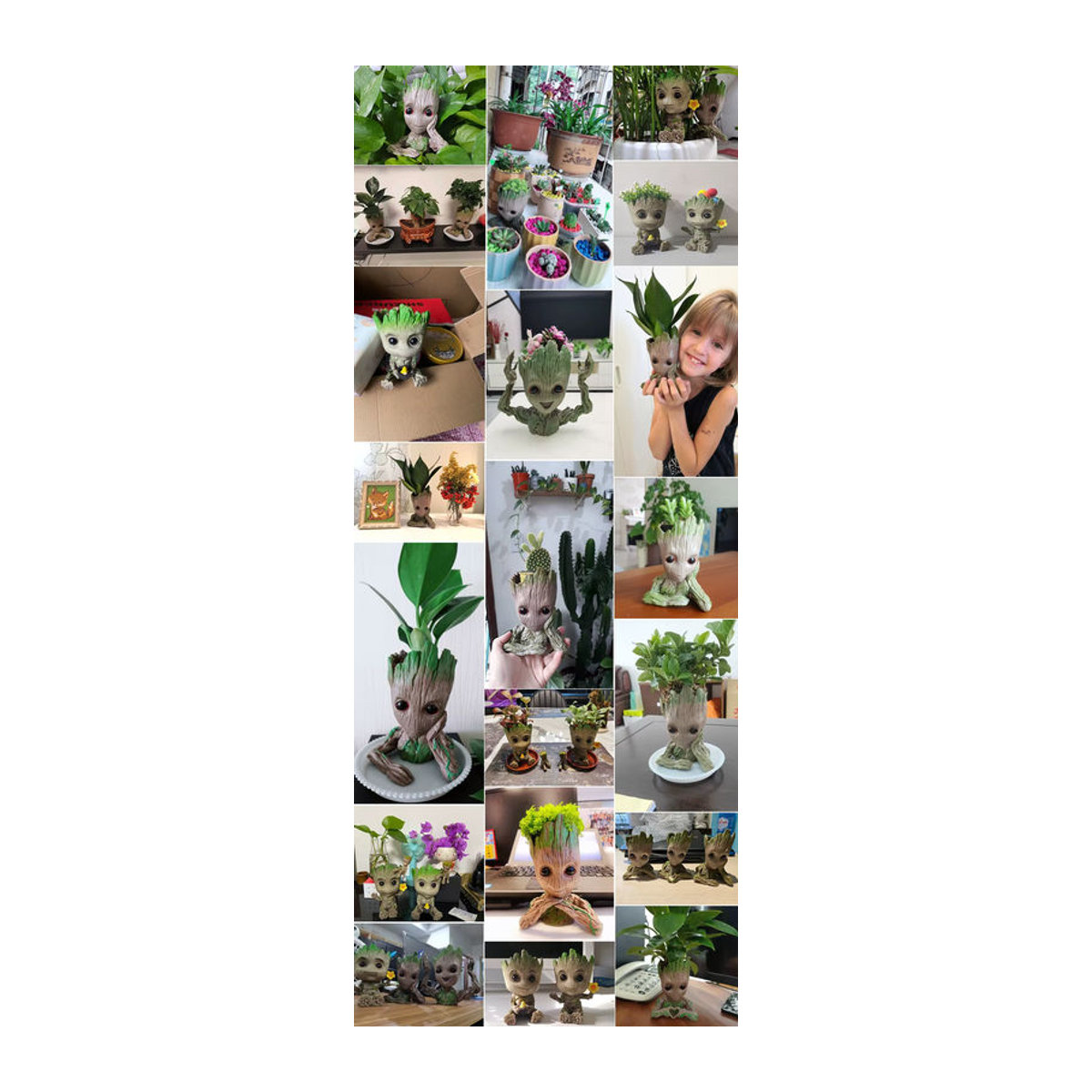 MINISO Gartenornament Groot Baum Mann Figur aus Kunstharz in Braun als Pflanztopf und Dekoration - Bild 4