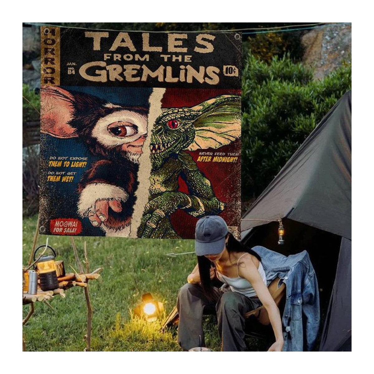 MINISO Gremlins Wandbehang Vintage Banner Dekoration mehrfarbig - Bild 1