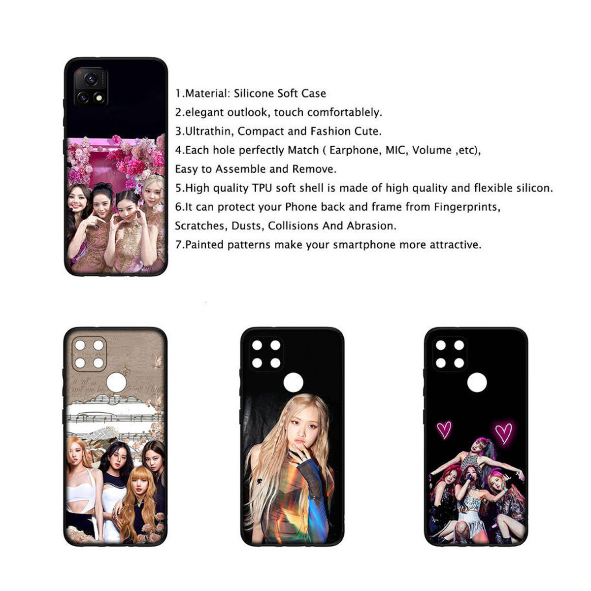 MINISO Handyhülle für iPhone, Samsung Galaxy, Xiaomi Redmi und OPPO in Schwarz oder Rosa - Bild 2