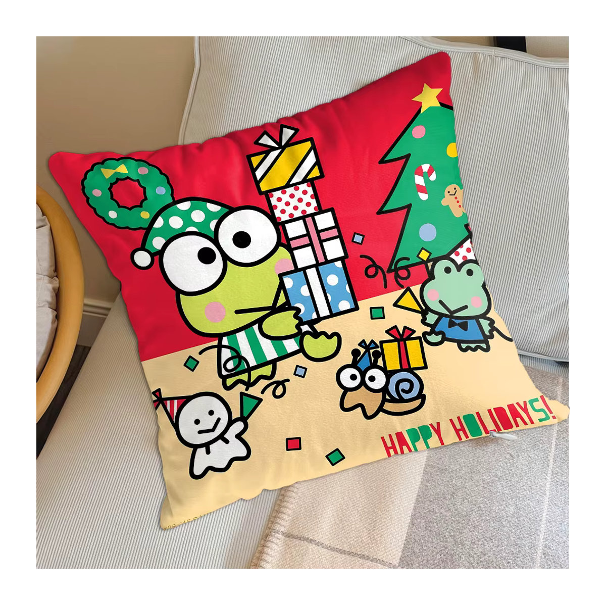 MINISO Kissenbezug Kawaii K-Kerropi in Rosa und Mehrfarbig, B/B/H: 45 x 45 cm - Bild 1