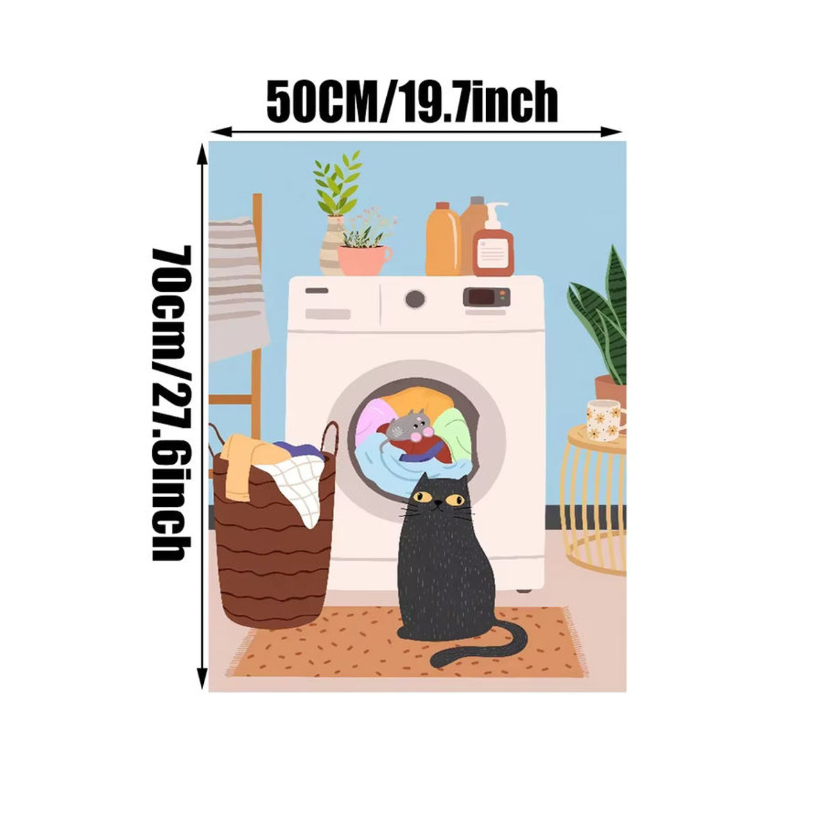 MINISO Leinwand Poster Schwarze Katze im Schaumbad Abstrakte Wanddekoration Mehrfarbig Rahmenlos - Bild 2