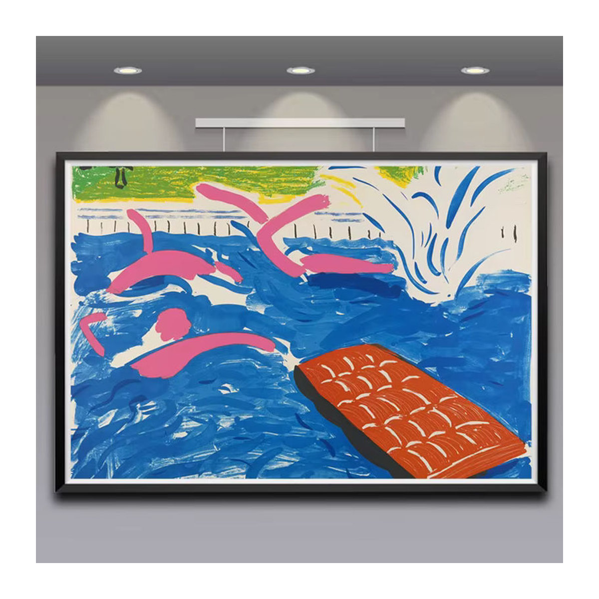 MINISO Leinwandbild David Hockney Landschaft Abstrakt Modern Mehrfarbig Wanddekoration Querformat Rahmenlos - Bild 2