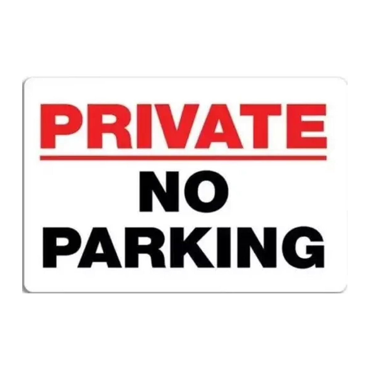 MINISO Metallplattenschild Warnung Kein Parken Privatgrundstück in Weiß, B/H: 30 x 20 cm - Bild 1