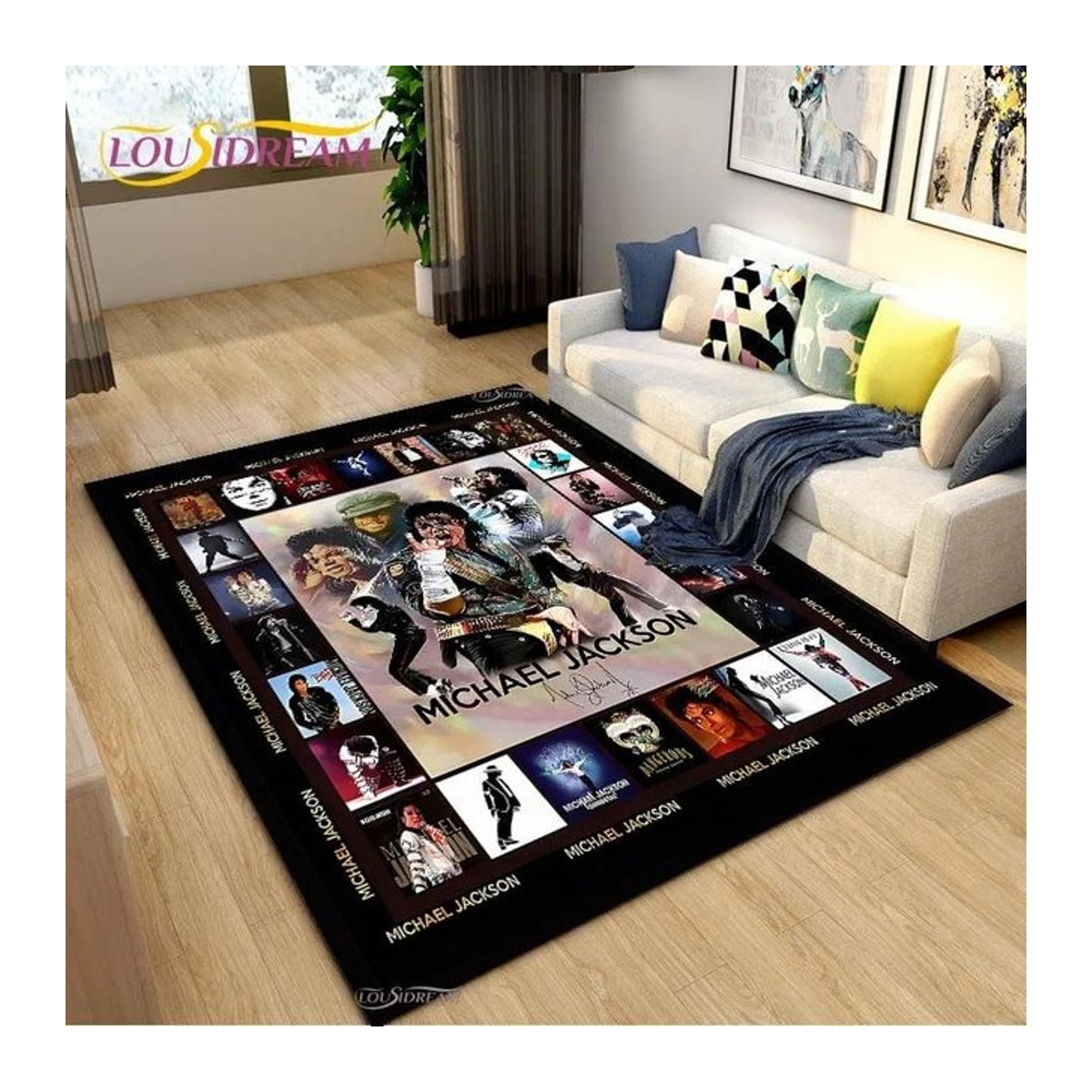 MINISO Michael Jackson Teppich mehrfarbig B/B/H: 80 x 120 cm - Bild 1