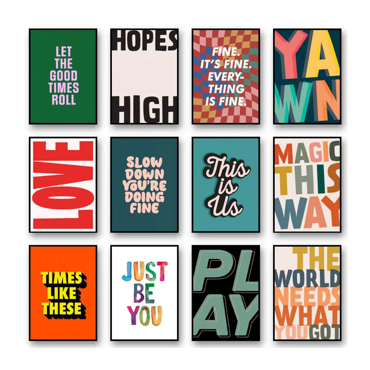 MINISO Motivationsposter mit Typografie im skandinavischen Design, mehrfarbig, Hochformat - Bild 2