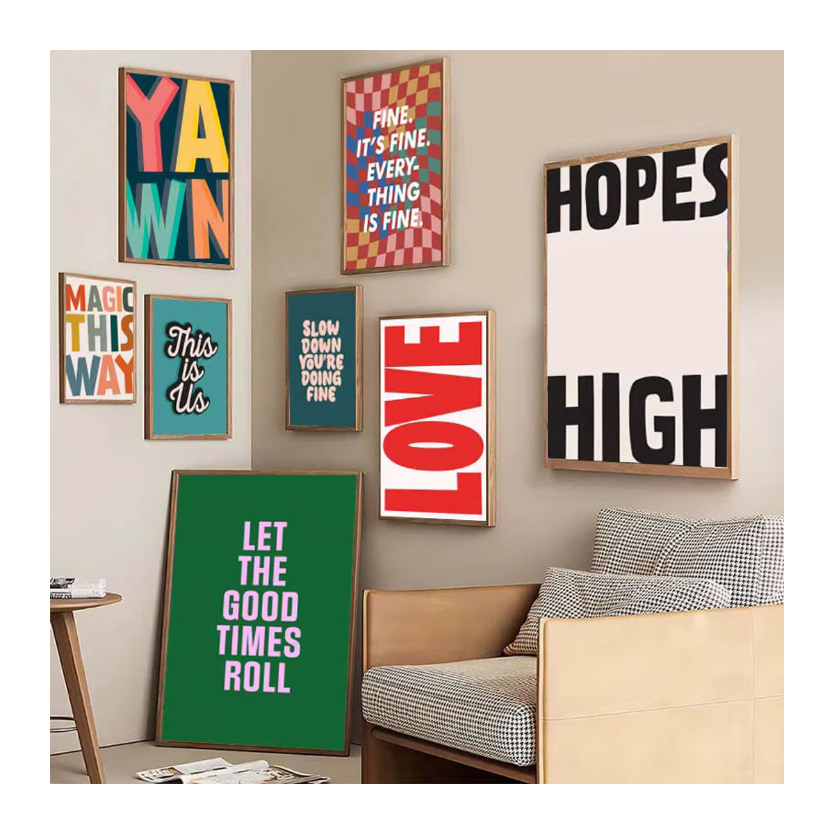 MINISO Motivationsposter mit Typografie im skandinavischen Design, mehrfarbig, Hochformat - Bild 3
