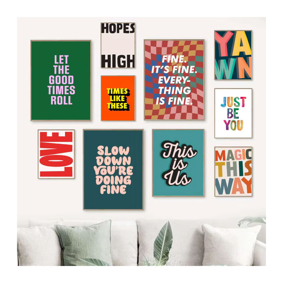 MINISO Motivationsposter mit Typografie im skandinavischen Design, mehrfarbig, Hochformat - Bild 4