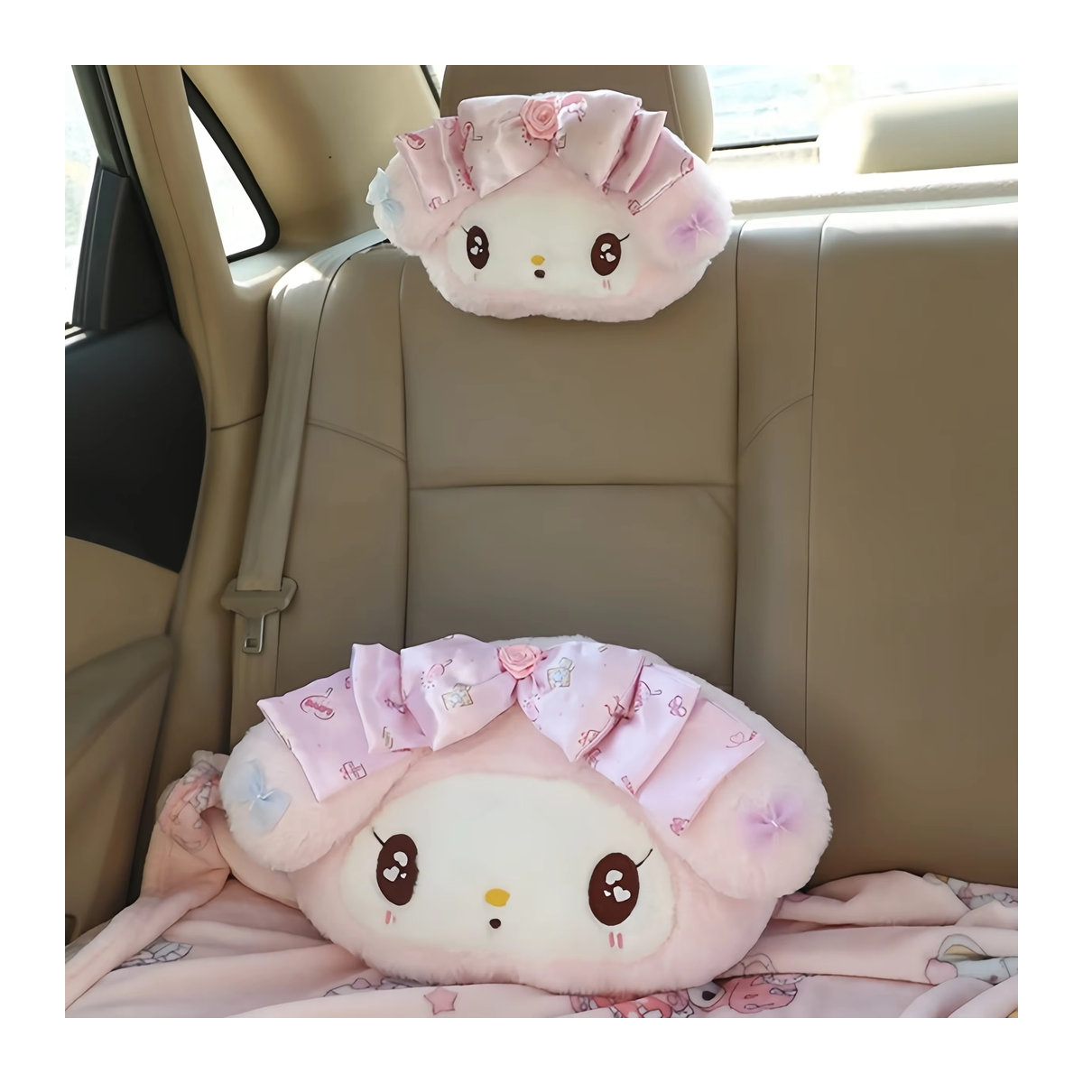 MINISO My Melody Rückenkissen Kopfstütze in Rosa für Autositz, Stuhl, Sofa oder Bett - Bild 1