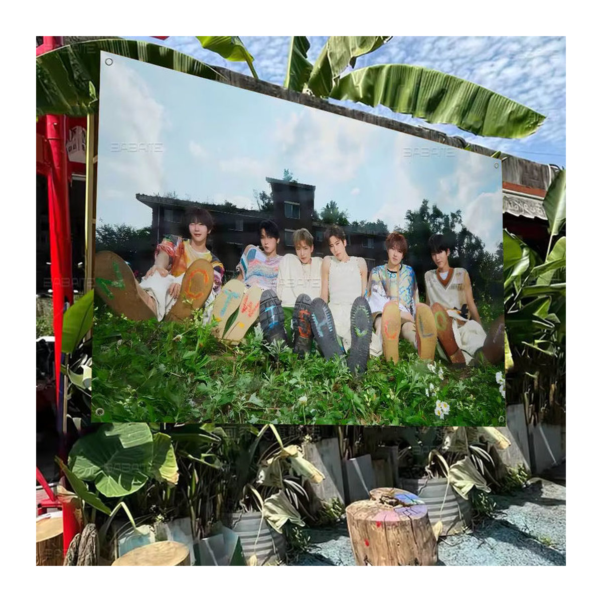 MINISO NCT Wish Stoff-Hängebanner Porträt Mehrfarbig B: 70 cm, H: 50 cm - Bild 2
